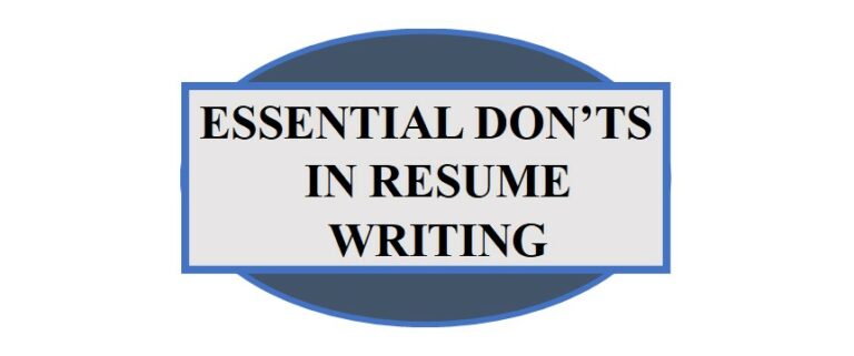 Essential don’ts in resume writing