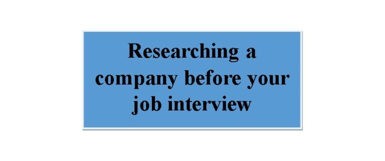 Researching a company before your job interview