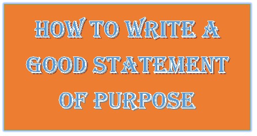 How to write a good Statement of Purpose